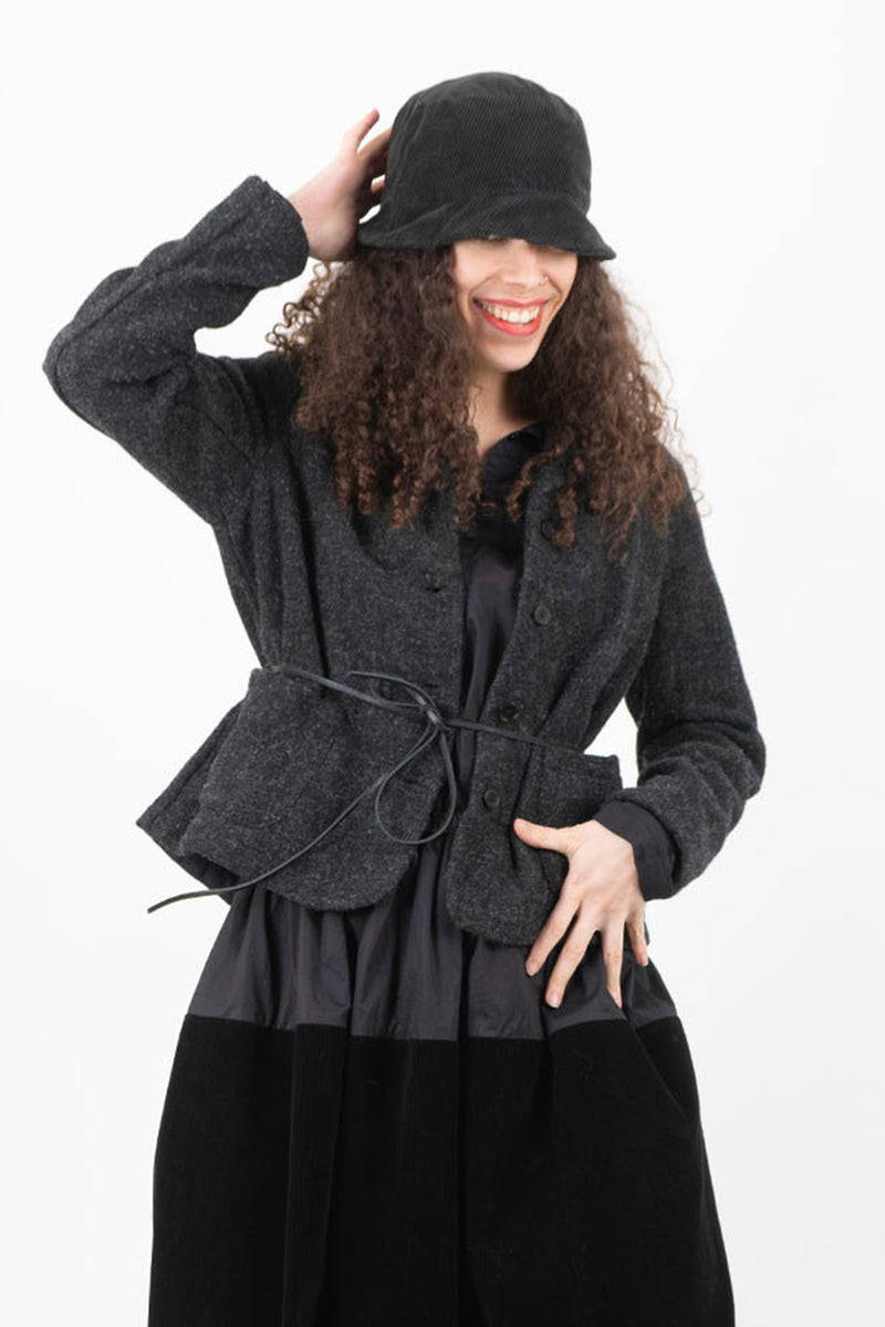 jacket tweedy wool graphite