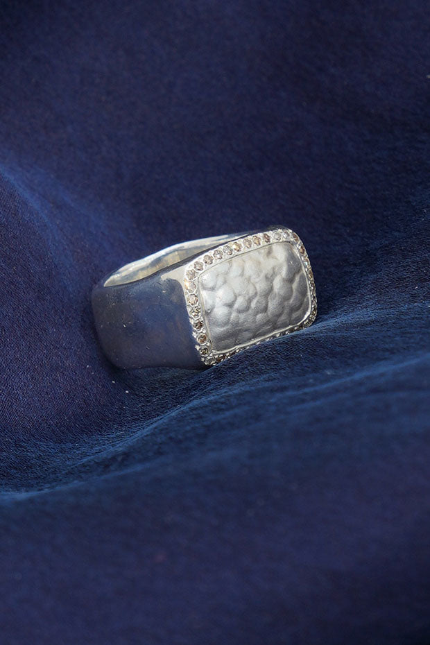 nasma ring silver cognac diamonds