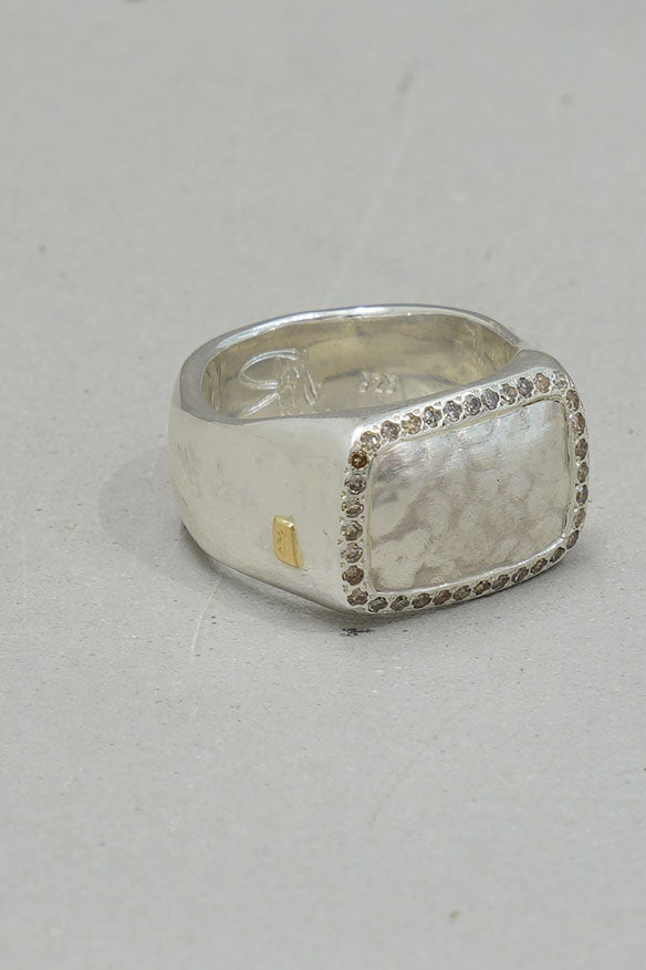 nasma ring silver cognac diamonds