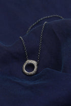 necklace pe silver cognac diamonds