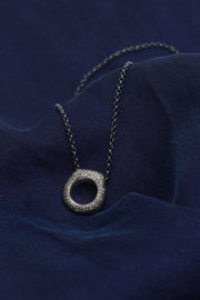 necklace pe silver cognac diamonds