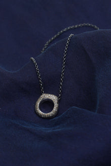 necklace pe silver cognac diamonds