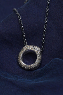 necklace pe silver cognac diamonds