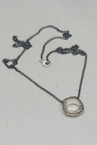necklace pe silver cognac diamonds