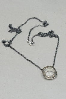 necklace pe silver cognac diamonds