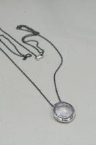necklace pe olympe silver blue sapphires pale amethyst