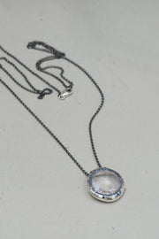 necklace pe olympe silver blue sapphires pale amethyst
