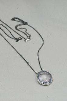 necklace pe olympe silver blue sapphires pale amethyst