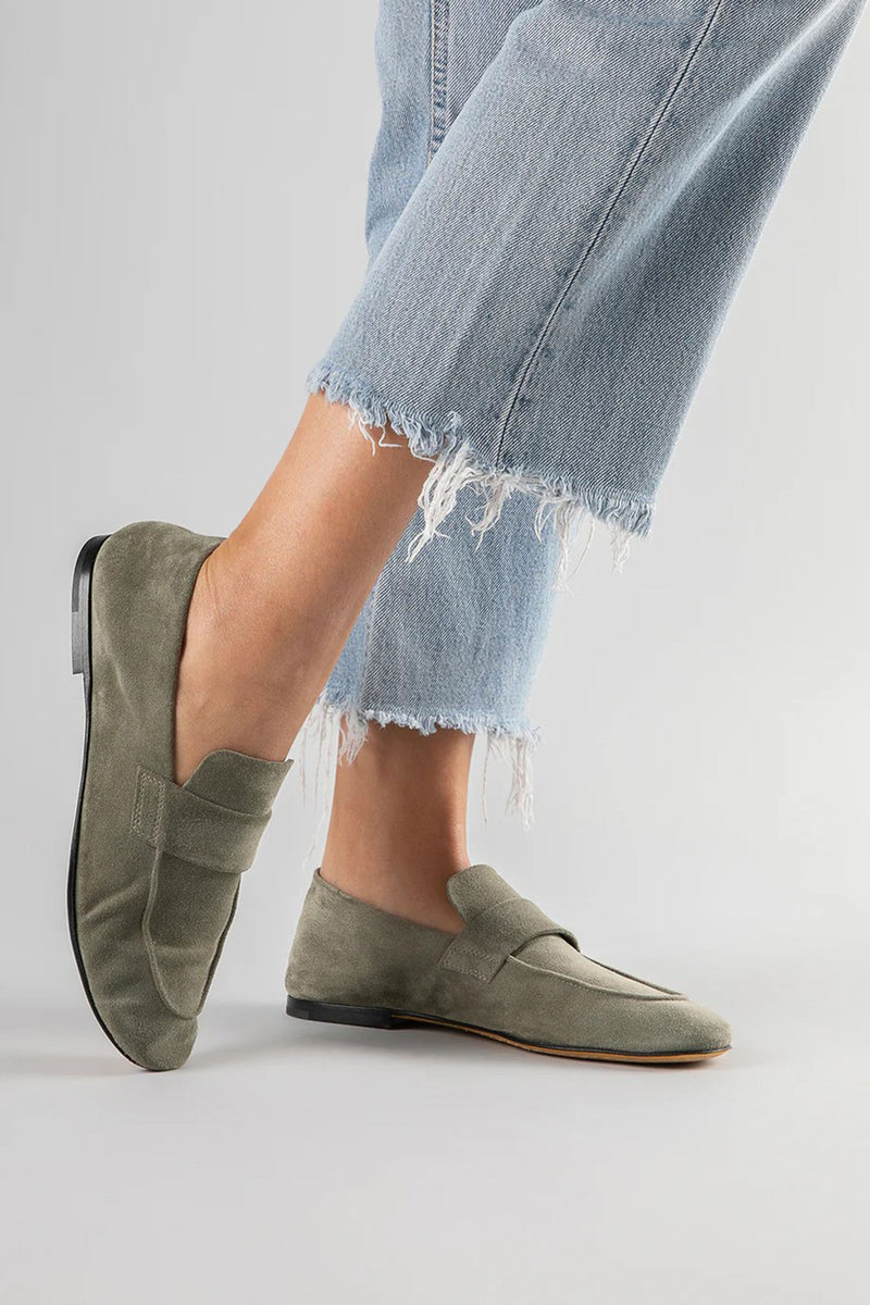 blair 001 suede loafers coco smoked green