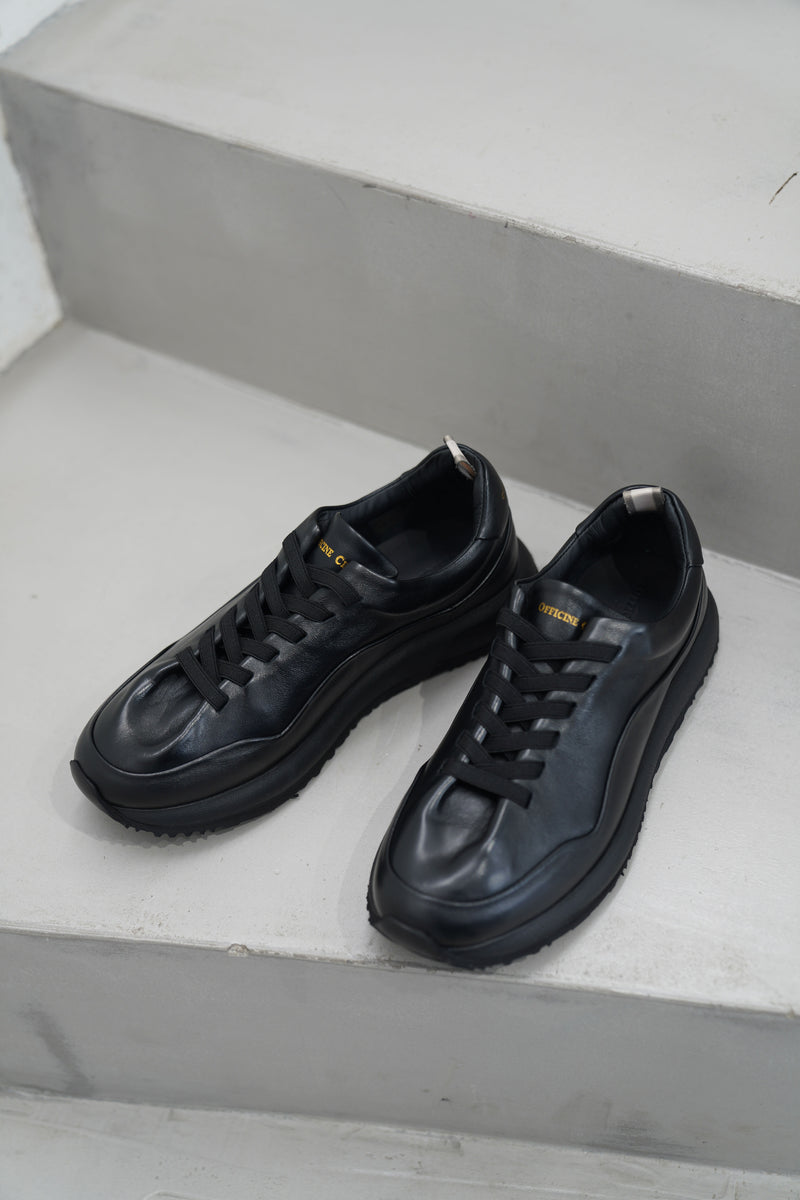 papel 101 leather sneakers tonal black