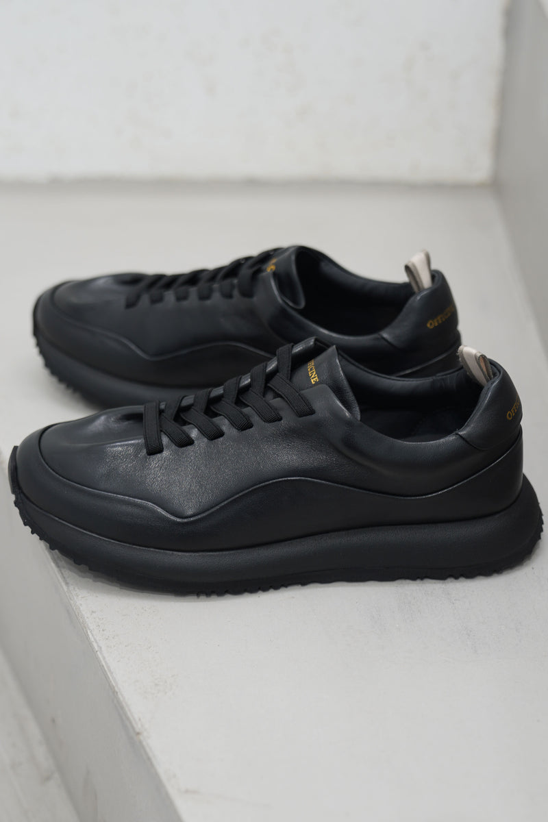 papel 101 leather sneakers tonal black