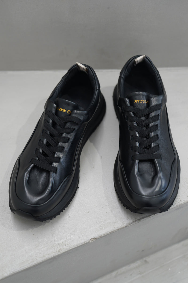 papel 101 leather sneakers tonal black