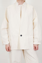 front view of oyuna absent paper jacket ivory single button opening
