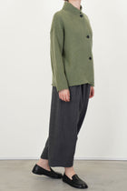 ikari knitted textured cashmere jacket fern
