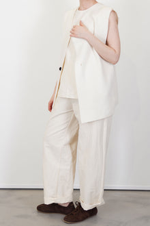profile view of oyuna moon jacket cashmere ivory