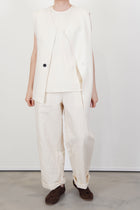 passage paper trousers ivory structural design and comfortable wear