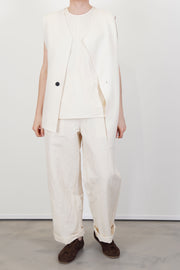 passage paper trousers ivory structural design and comfortable wear