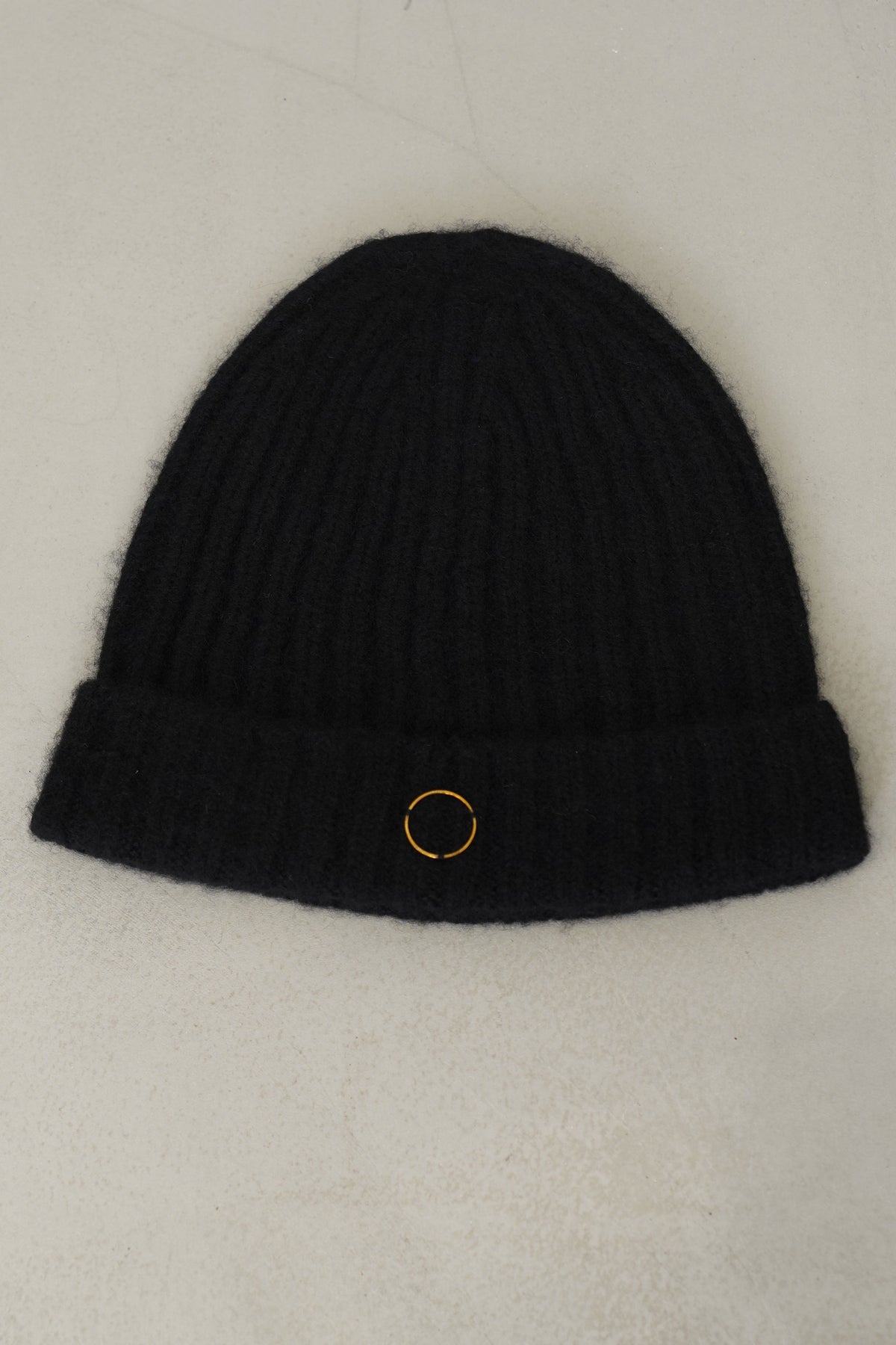ribbed hat orb cashmere silk jet