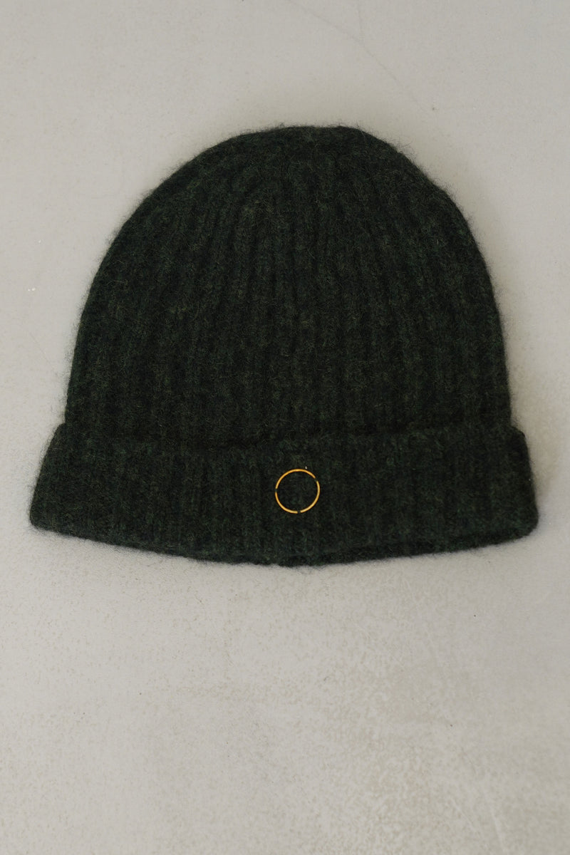 ribbed hat orb cashmere silk pine jet