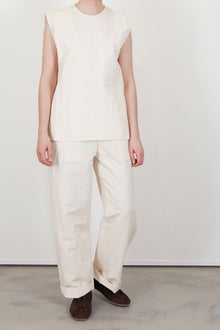model wearing oyuna still paper top ivory