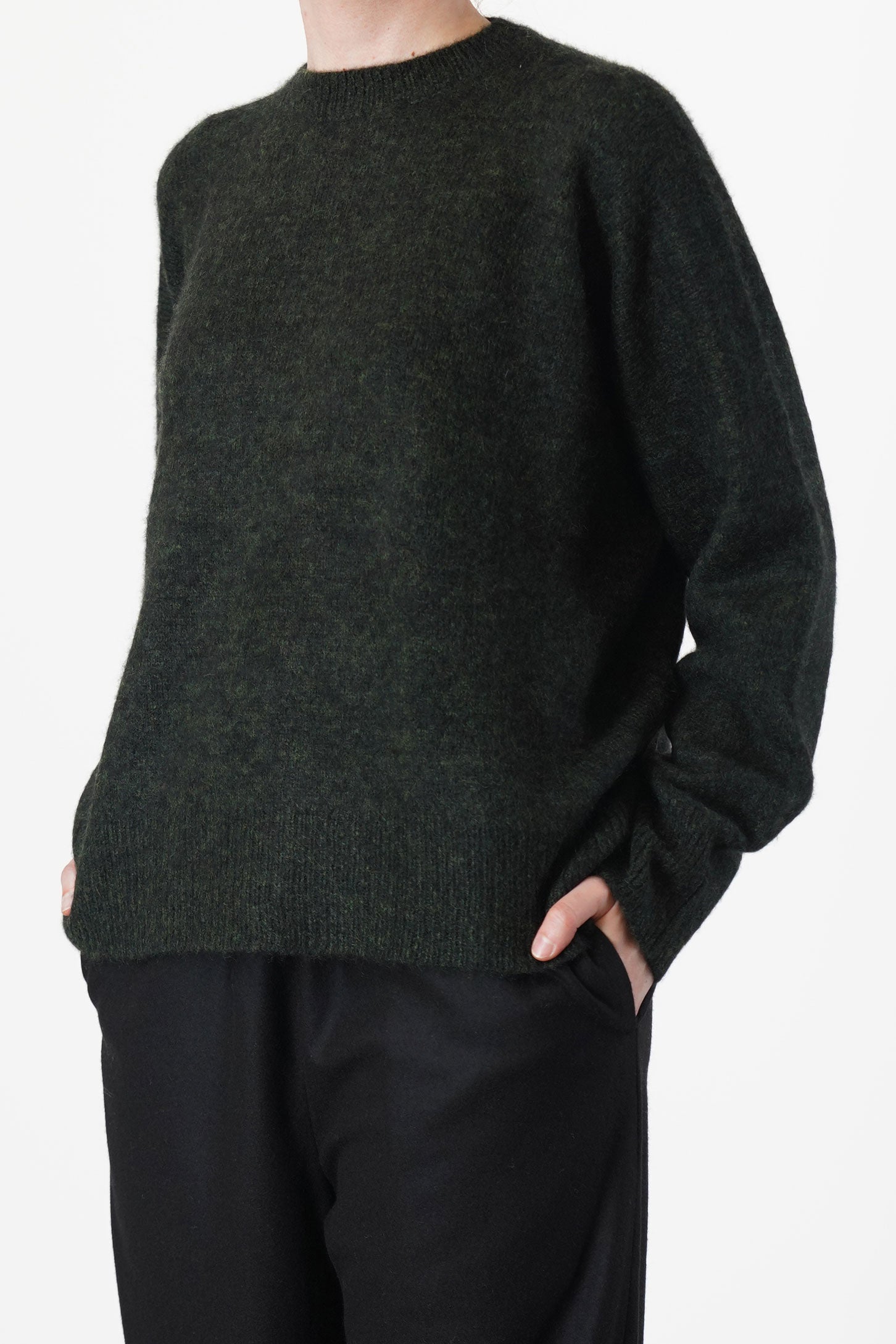 sweater mori cashmere silk pine jet