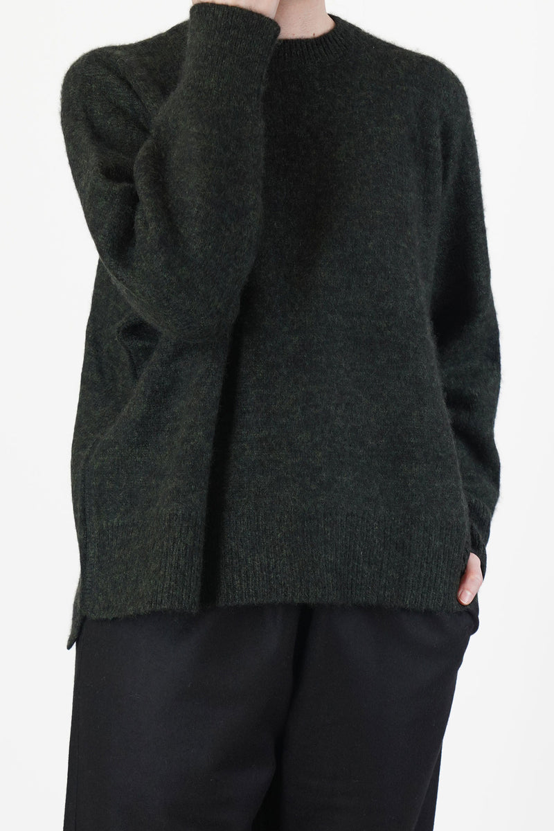 sweater mori cashmere silk pine jet