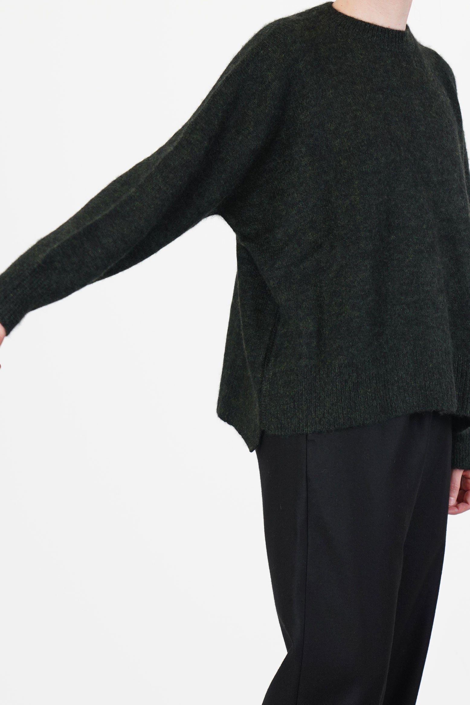 sweater mori cashmere silk pine jet