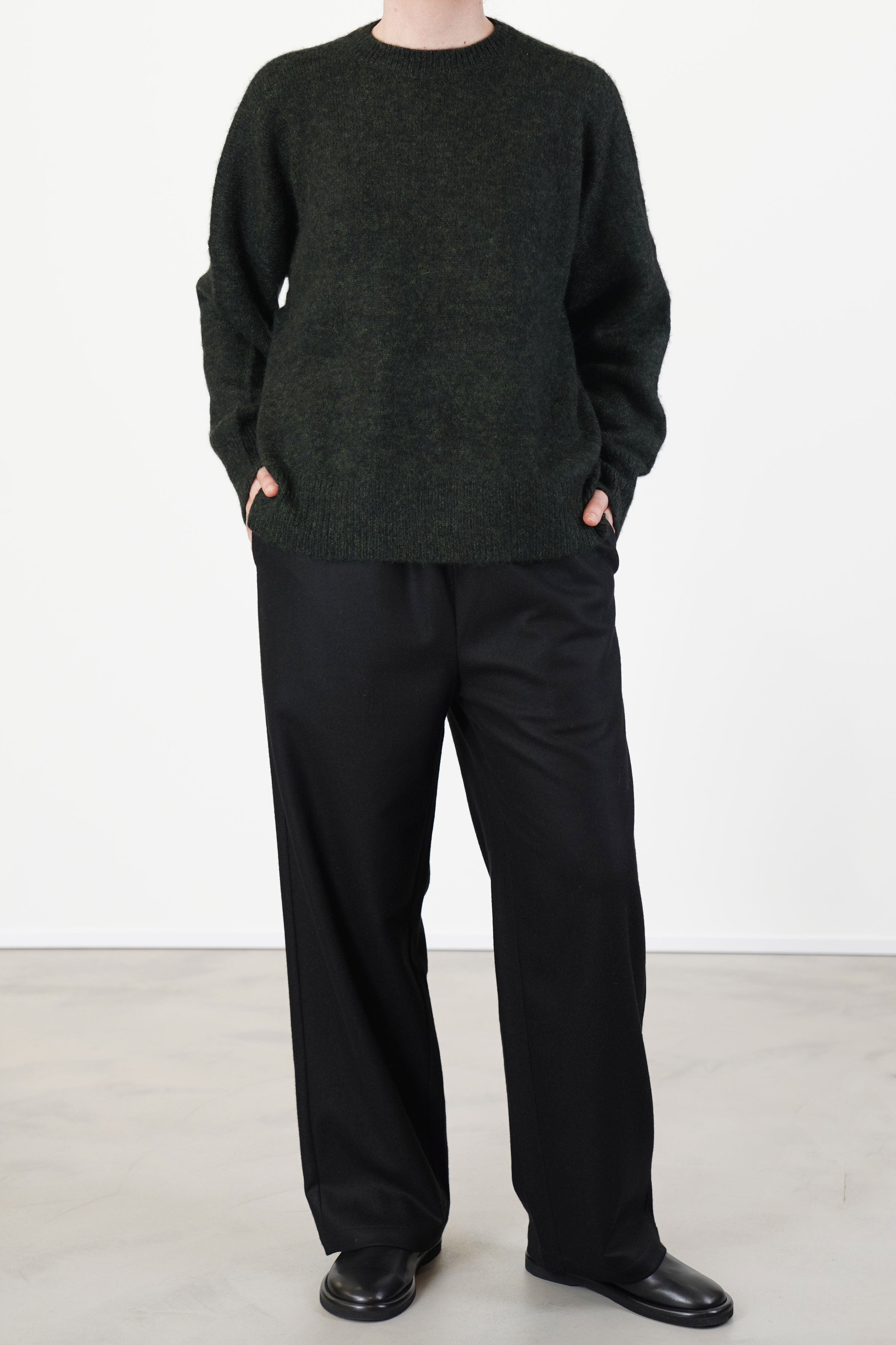 sweater mori cashmere silk pine jet