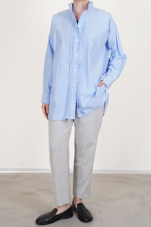 eco woolen flannel slim tapered pants grey