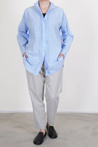 eco woolen flannel slim tapered pants grey