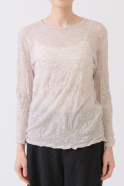 pas de calais wool gauze crinkle pullover ivory crafted in a lightweight and soft wool crinkled material.