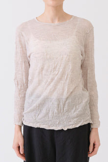 pas de calais wool gauze crinkle pullover ivory crafted in a lightweight and soft wool crinkled material.