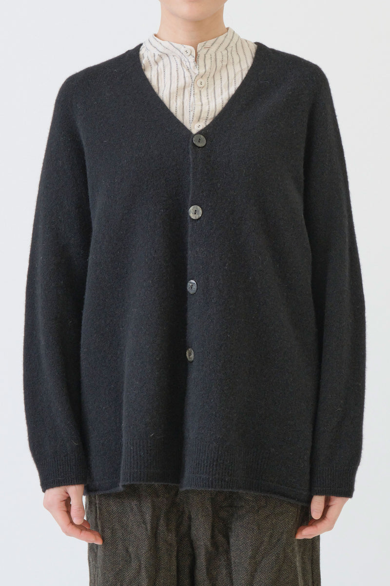 fine wool cardigan black