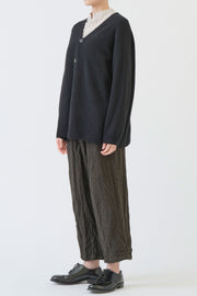 fine wool cardigan black