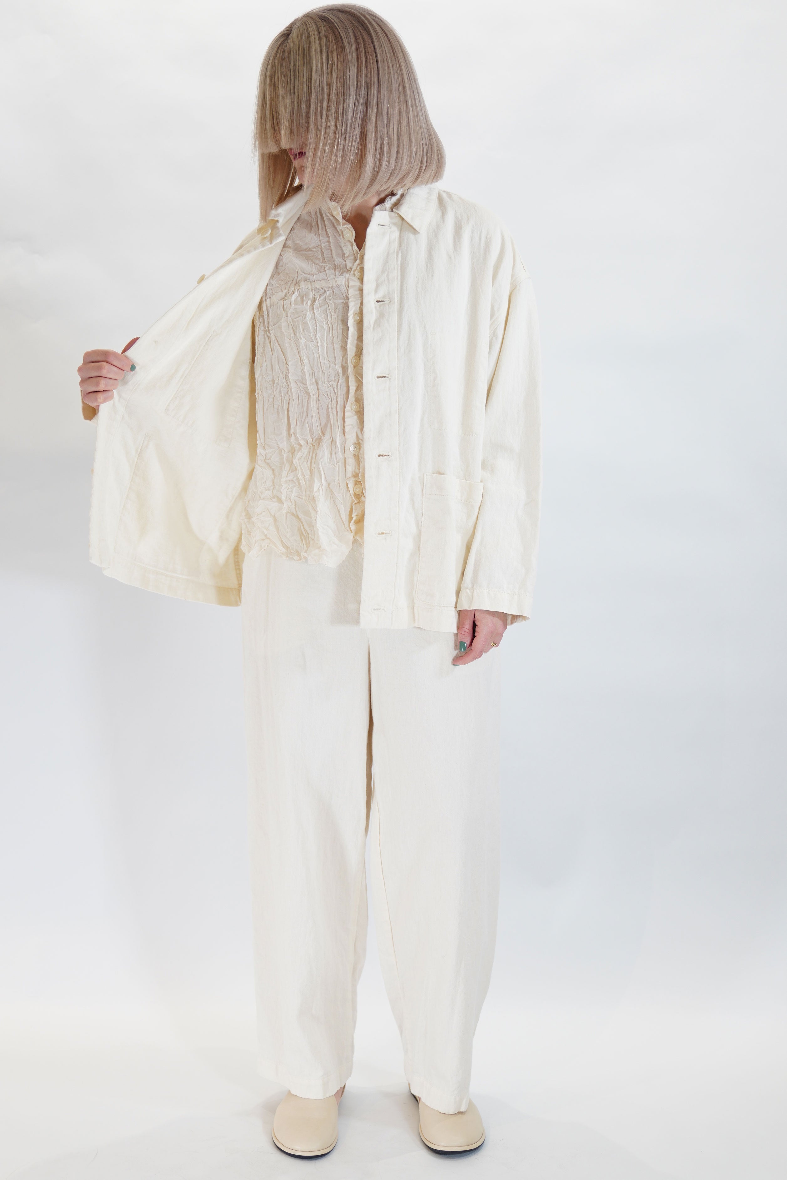 pas de calais cotton linen jacket natural | carrousel the store