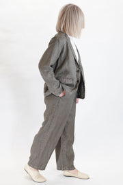 linen twill tailored jacket khaki