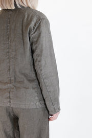 linen twill tailored jacket khaki