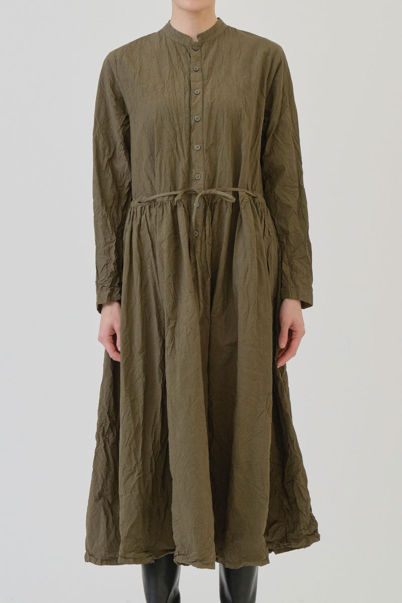 cotton typewritter dress khaki