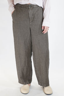 linen twill wide pants khaki