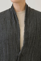 refined wool gauze coat charcoal