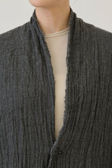 refined wool gauze coat charcoal