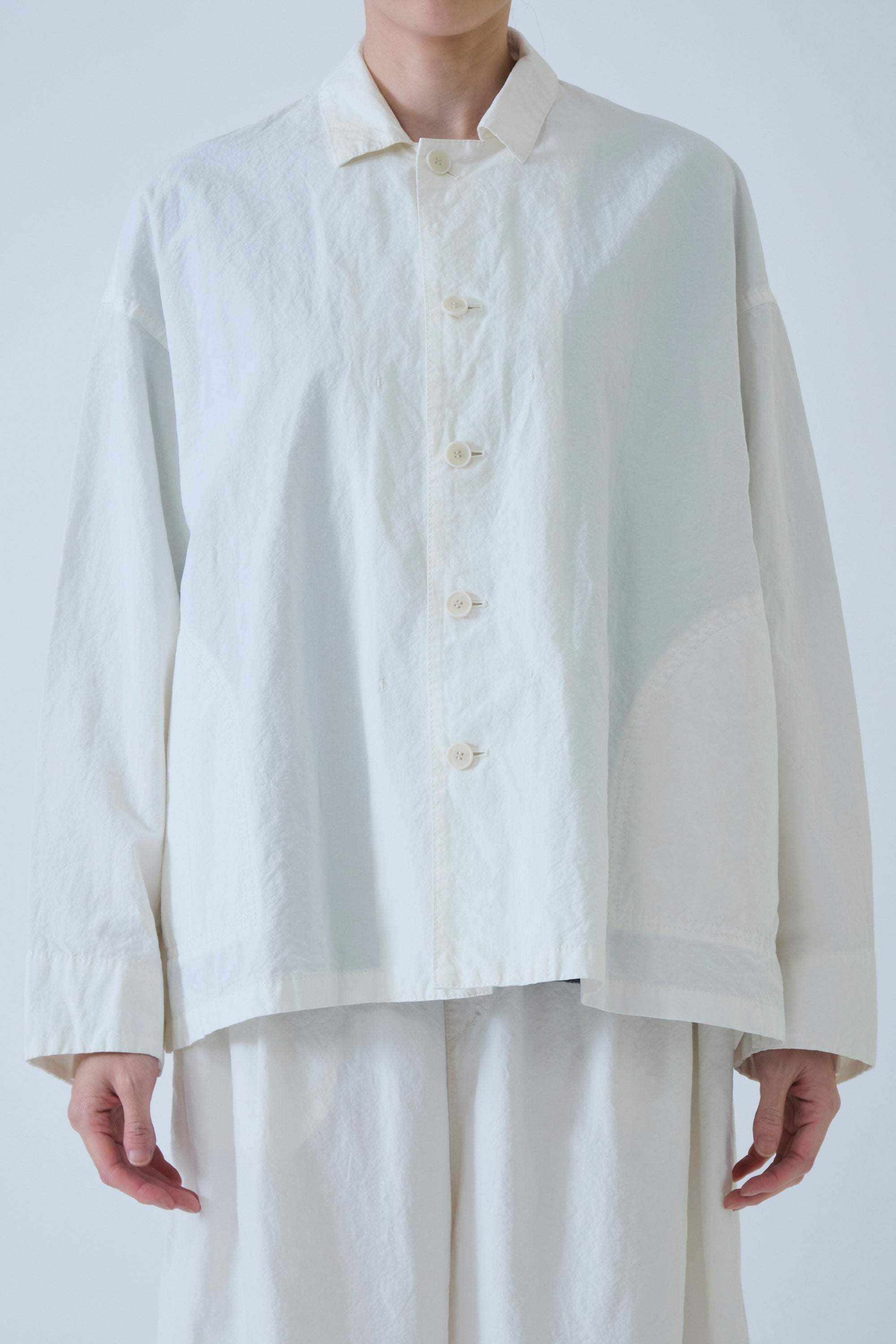coverall jacket cotton linen off-white