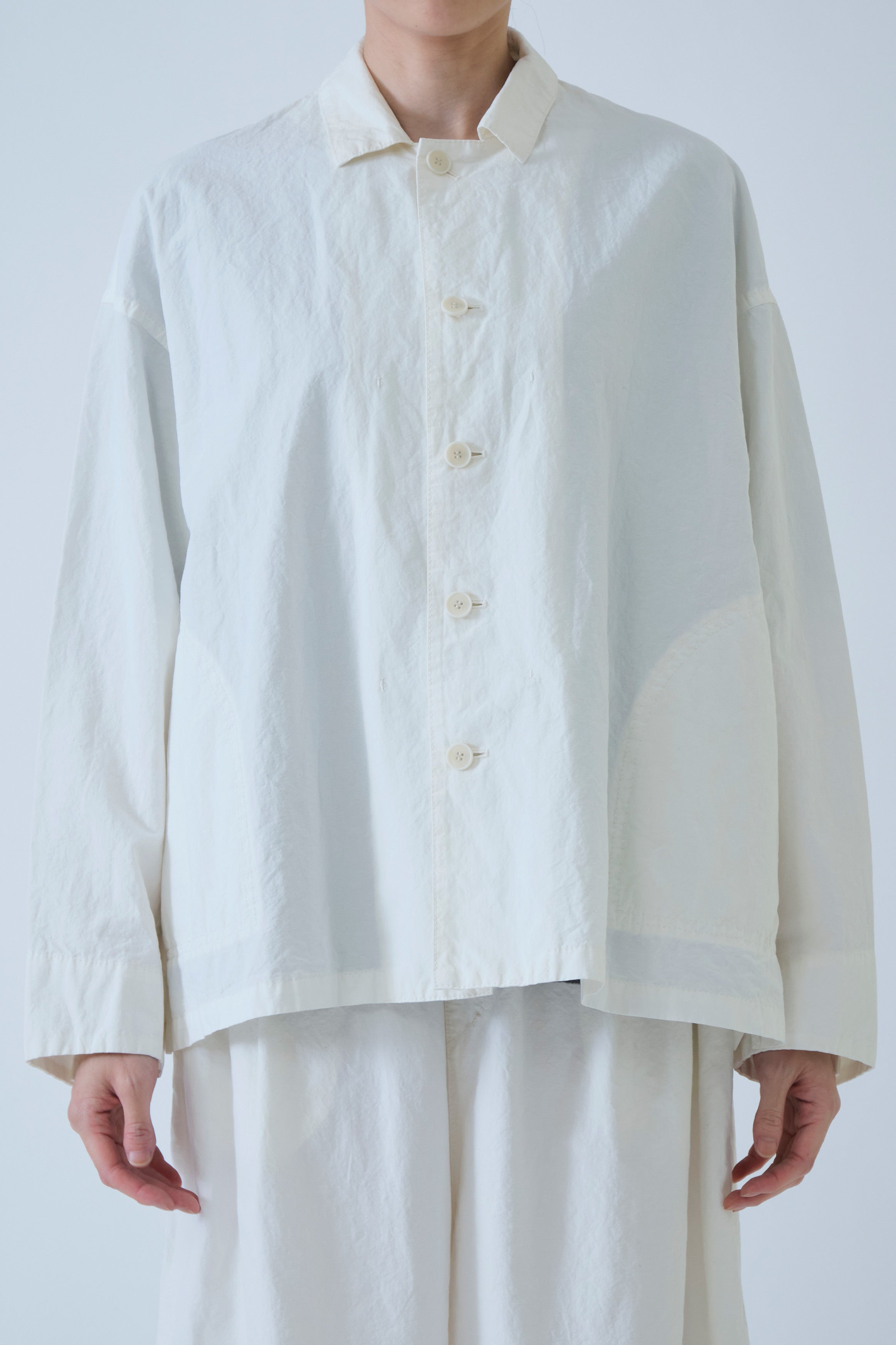 coverall jacket cotton linen off-white