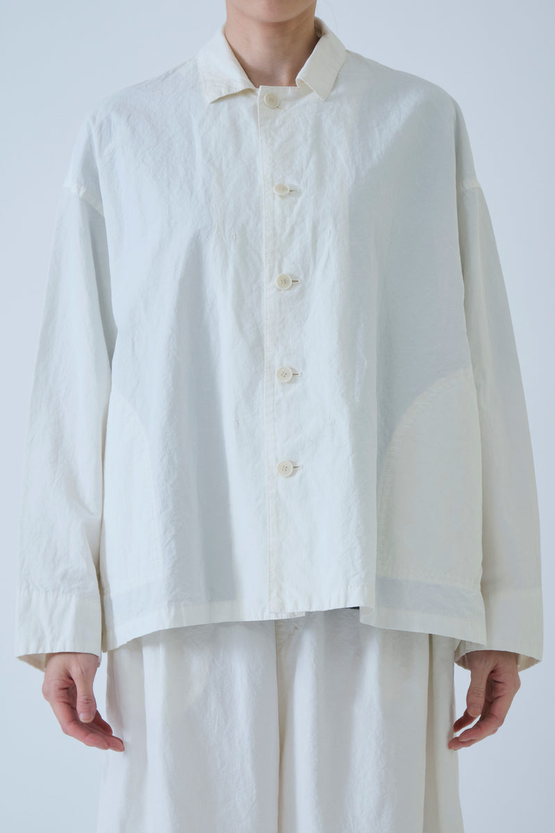 coverall jacket cotton linen off-white