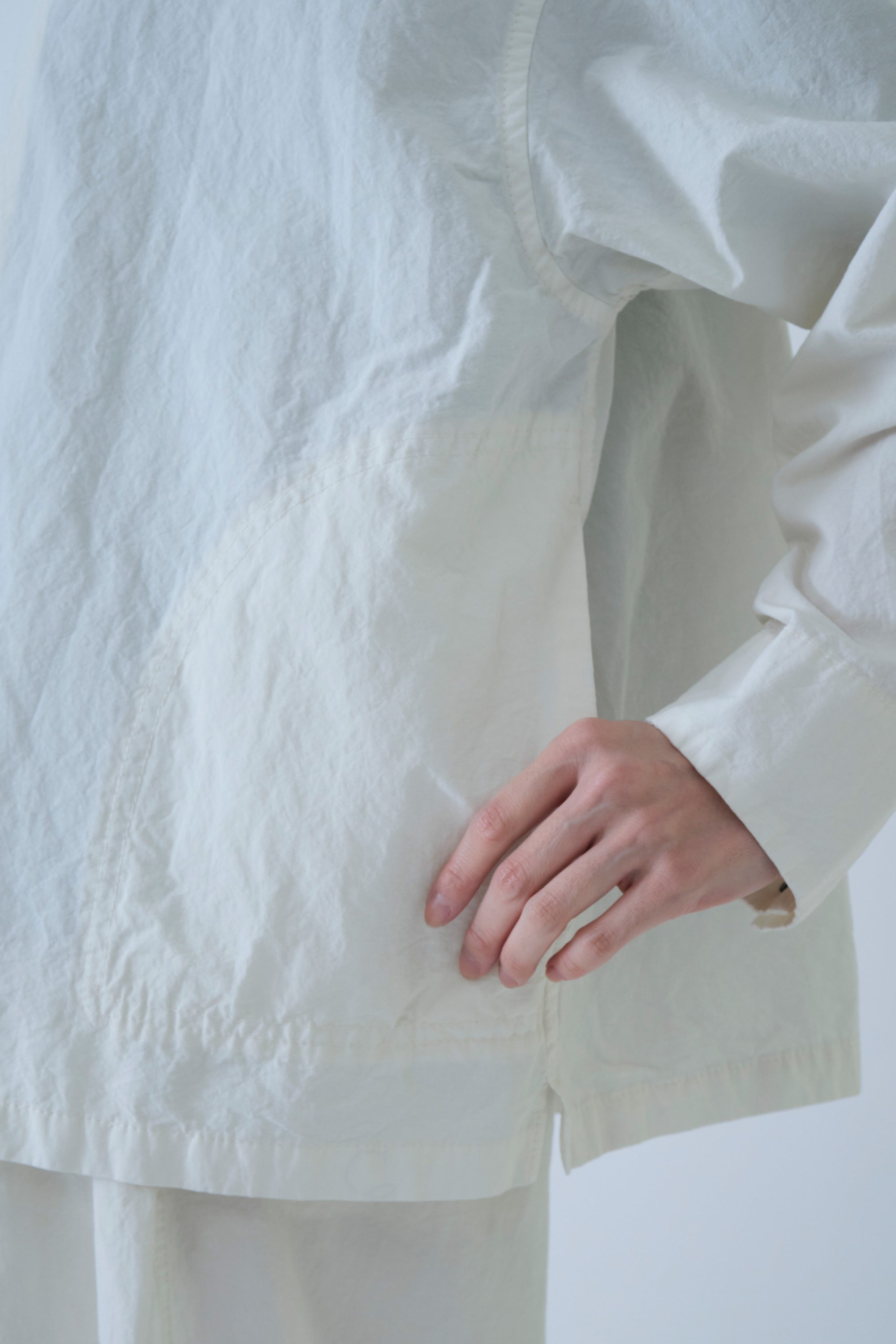 coverall jacket cotton linen off-white
