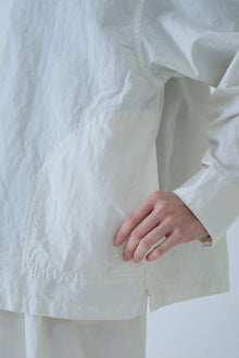 coverall jacket cotton linen off-white