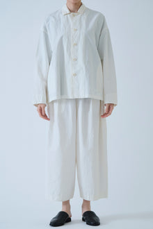 coverall jacket cotton linen off-white