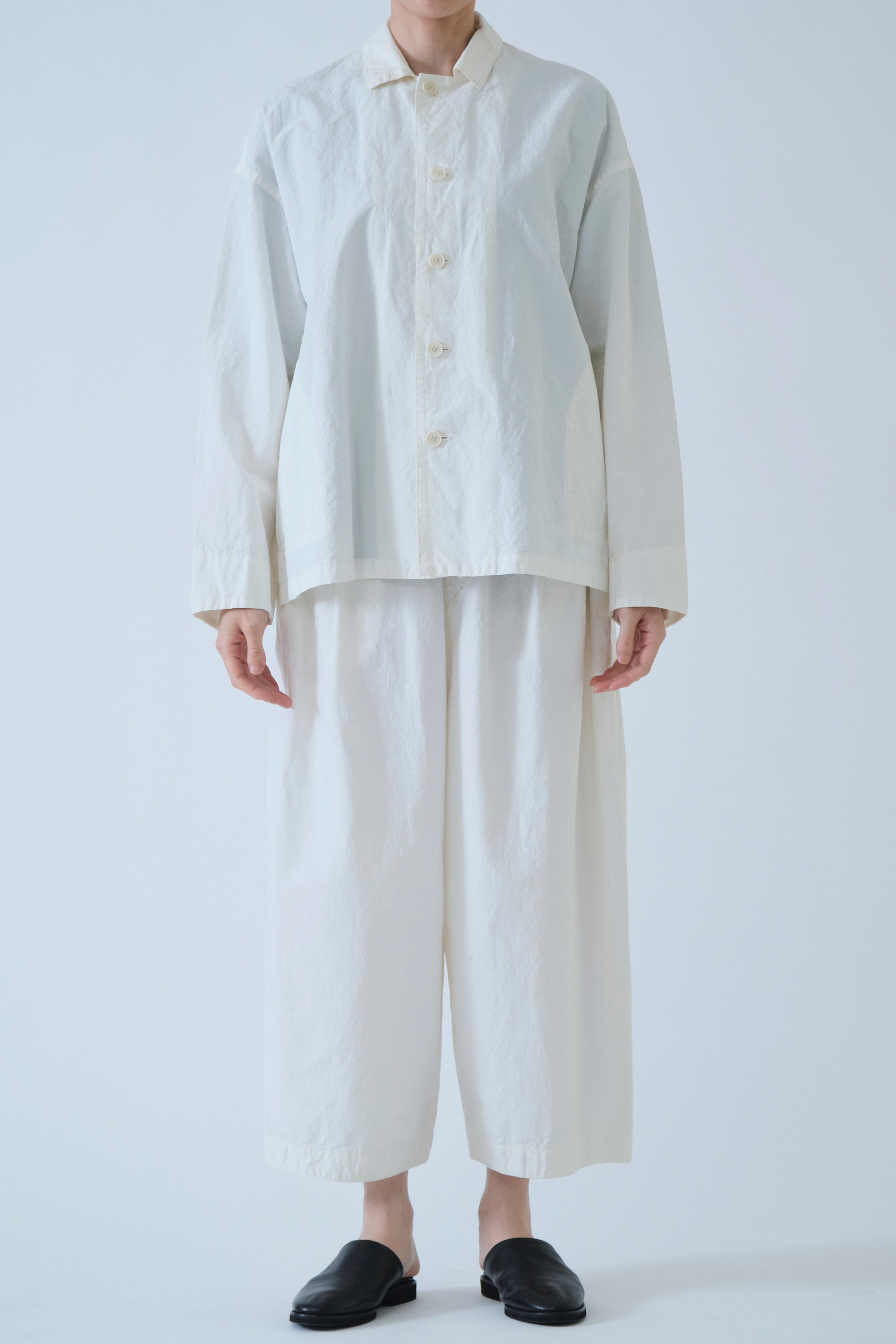 coverall jacket cotton linen off-white