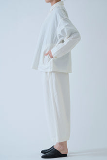coverall jacket cotton linen off-white