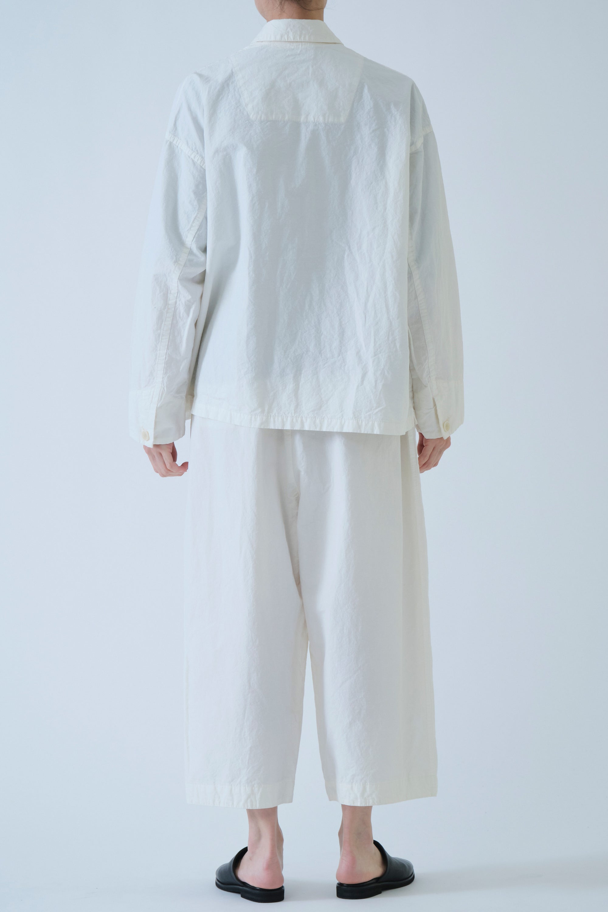 coverall jacket cotton linen off-white